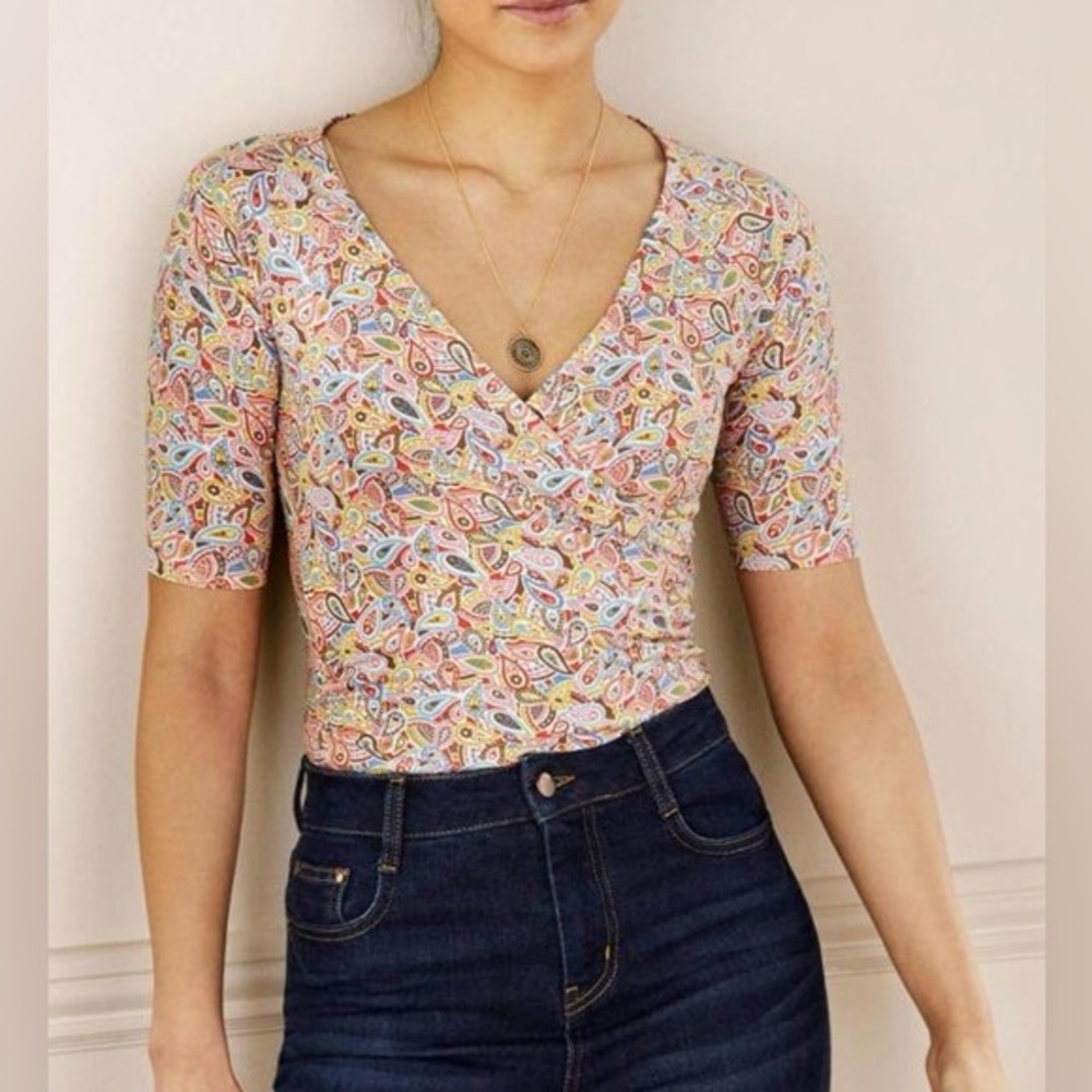 Boden Colorful Paisley Pattern short sleeve shirt 10